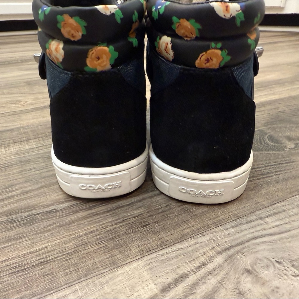 Coach Pembroke Tea Rose Denim Suede Sneaker Size 5.5 NWOT - Picture 3 of 6